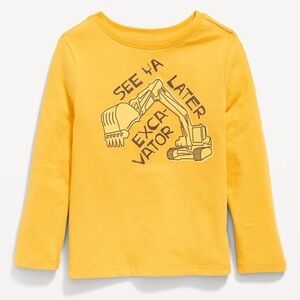 “See Ya Later Excavator” graphic long sleeve t shirt